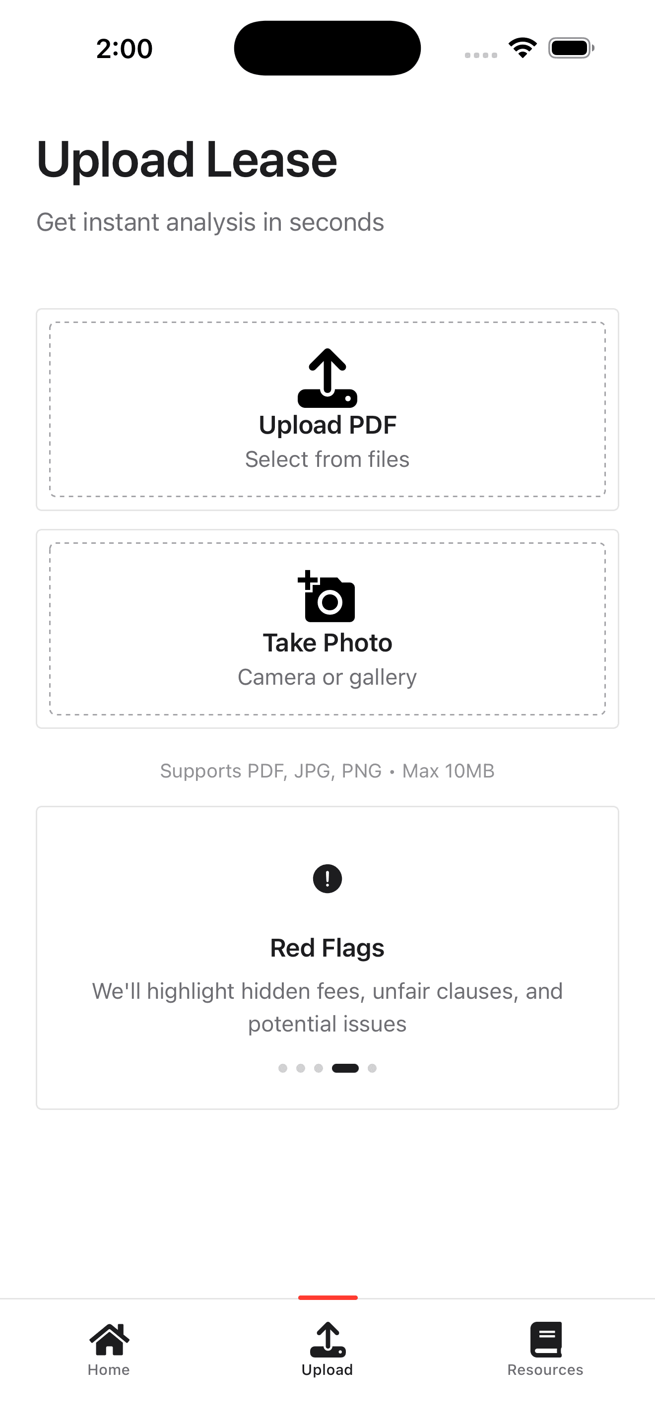 App Screenshot - Upload